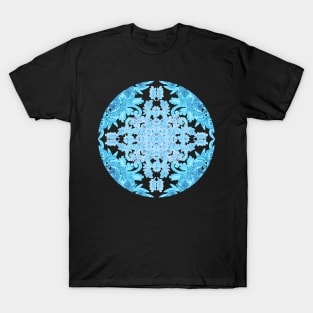 Symmetrical Pattern in Blue and Turquoise T-Shirt